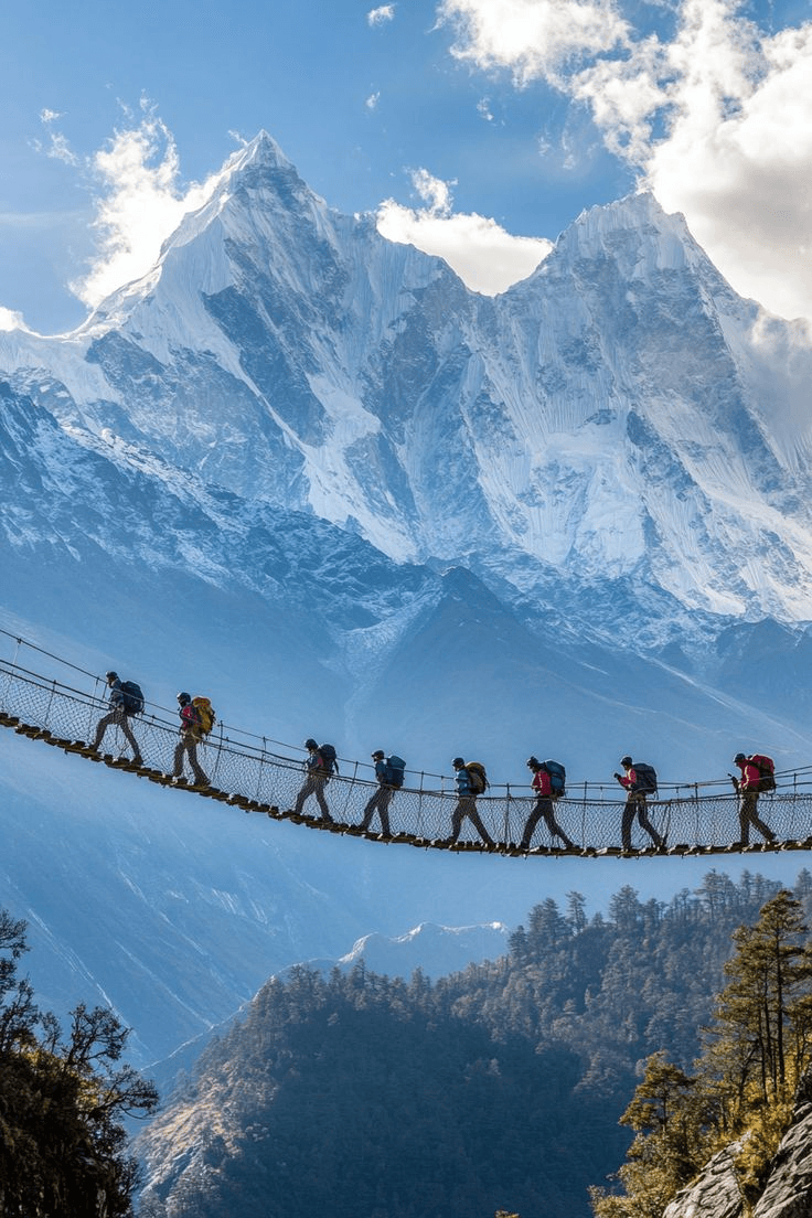 Mountain expedition team